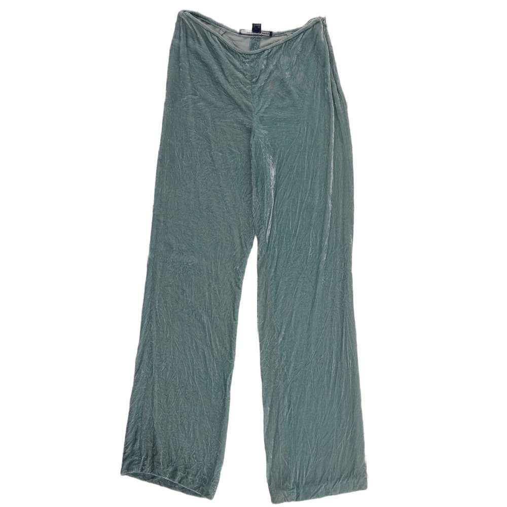 Vintage Ralph Lauren Sport Pants Women's Small Sage Silk Blend Crushed Velvet
